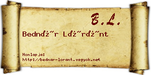 Bednár Lóránt névjegykártya
