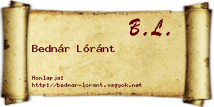 Bednár Lóránt névjegykártya