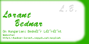 lorant bednar business card